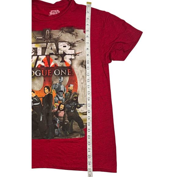 Star Wars Rogue One Red T-Shirt Size Small Poster of Characters Rebel Crew Andor - Picture 9 of 9